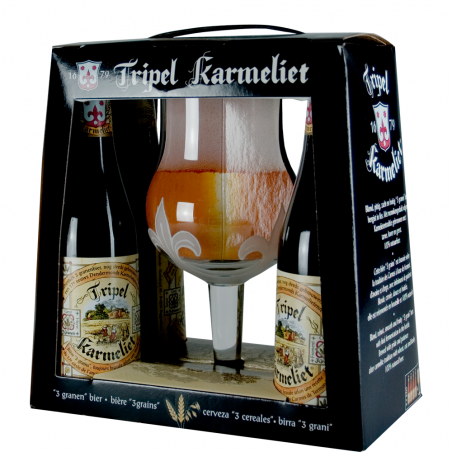 Tripel Karmeliet Bière Coffret 4 Bouteilles 33cl + 1 verre : :  Epicerie