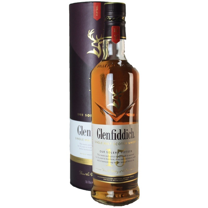 Whisky Glenfiddich 15 ans d'âge - Unique Solera Reserve - 40° 70 cl